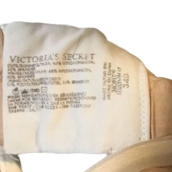 VICTORIA’S SECRET Women’s Nude Biofit Multi-way Strapless Bra Size 34D - Picture 3 of 3